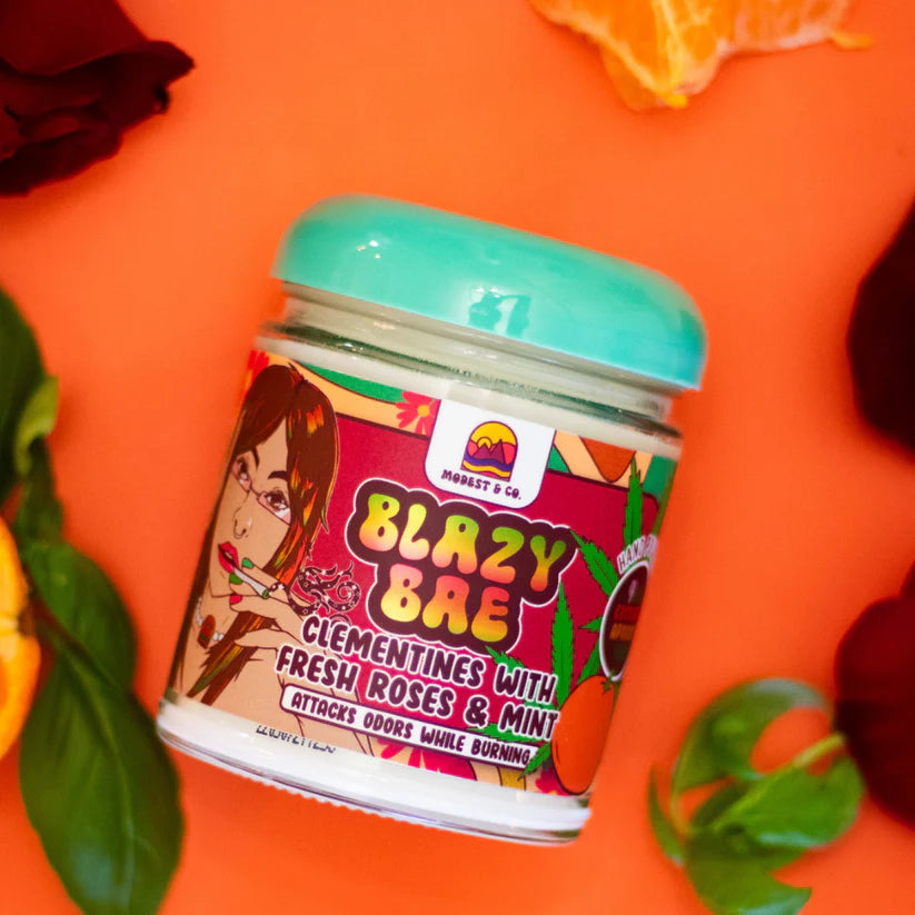 Blazy Bae Odor Fighting Candle - Clementine, Mint, &amp; Roses